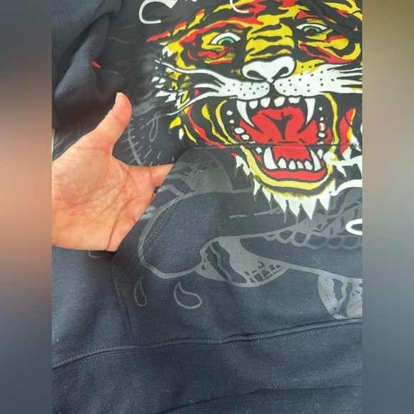Ed Hardy men’s tiger graphic pull over hoodie M - Picture 6 of 8